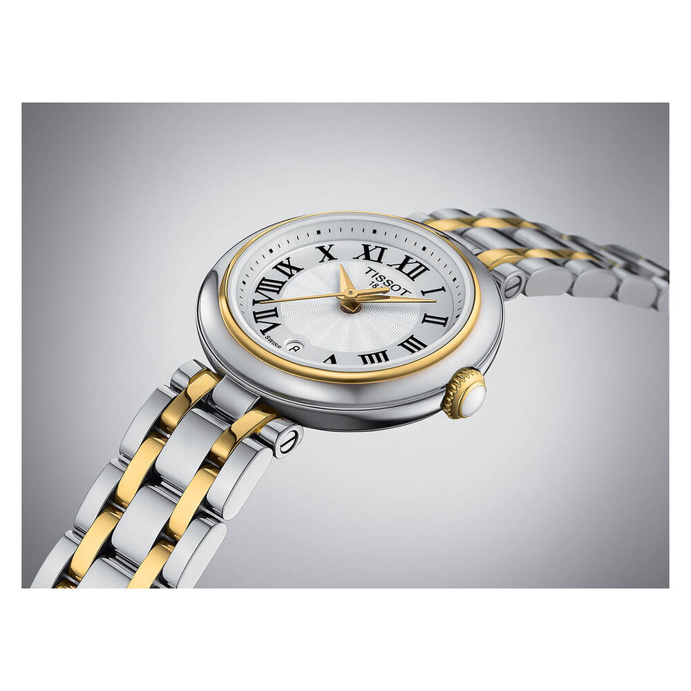 Tissot Bellissima 26mm Quartz Silver Dial Steel & Yellow Gold Bracelet Watch image number 4
