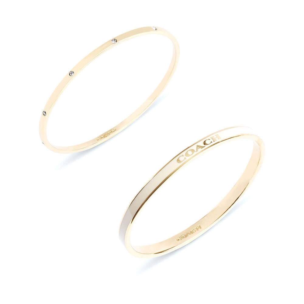 Coach Signature Gold Tone Duo Bangle Set