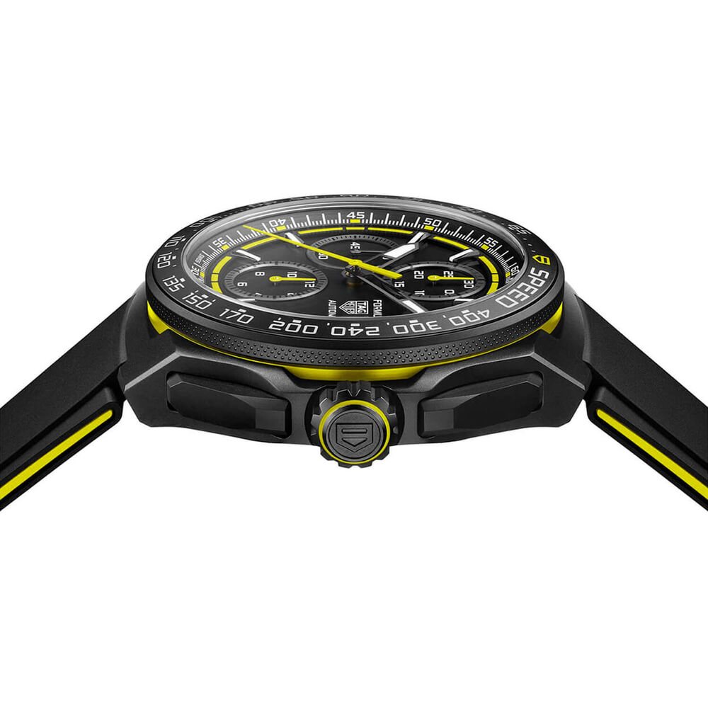 TAG Heuer Formula 1 Chronograph 44mm Black & Yellow Dial Black Rubber Strap Watch image number 2