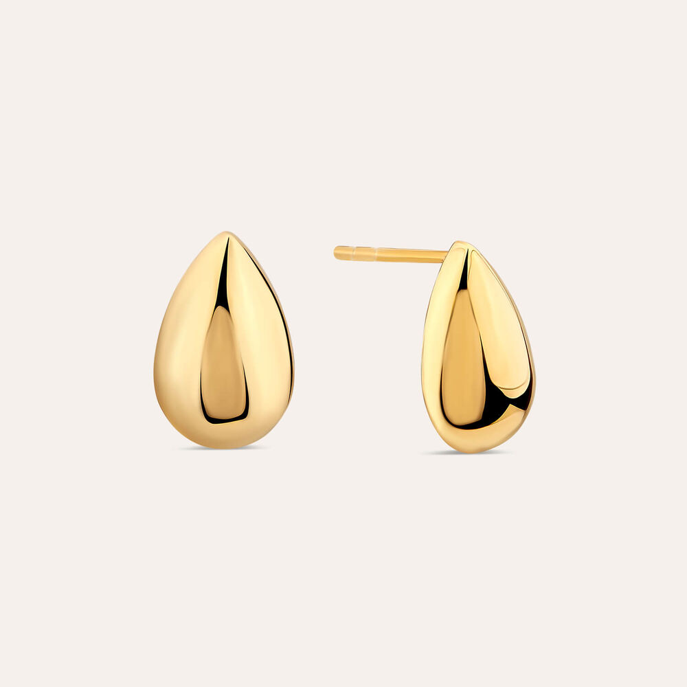 9ct Yellow Gold Polished Tear Stud Earrings