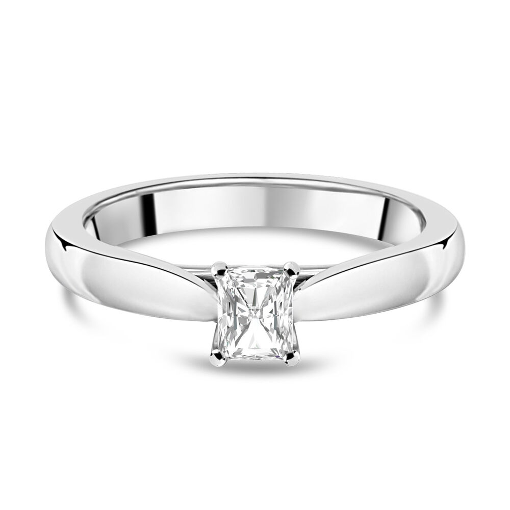 18ct White Gold 0.40ct Radiant Diamond Orchid Setting Ring image number 3