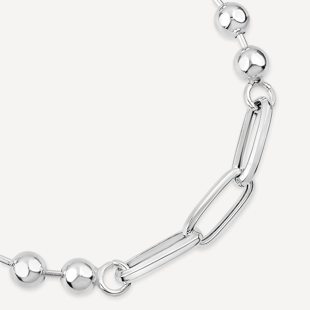 Sterling Silver Ball & Paperlink Bracelet image number 1