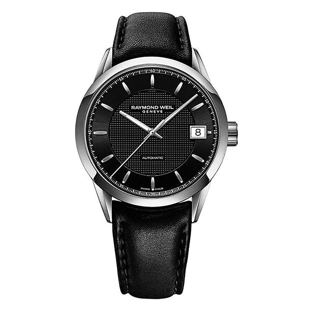 Raymond Weil Freelancer Men's Automatic Black Leather Strap Watch