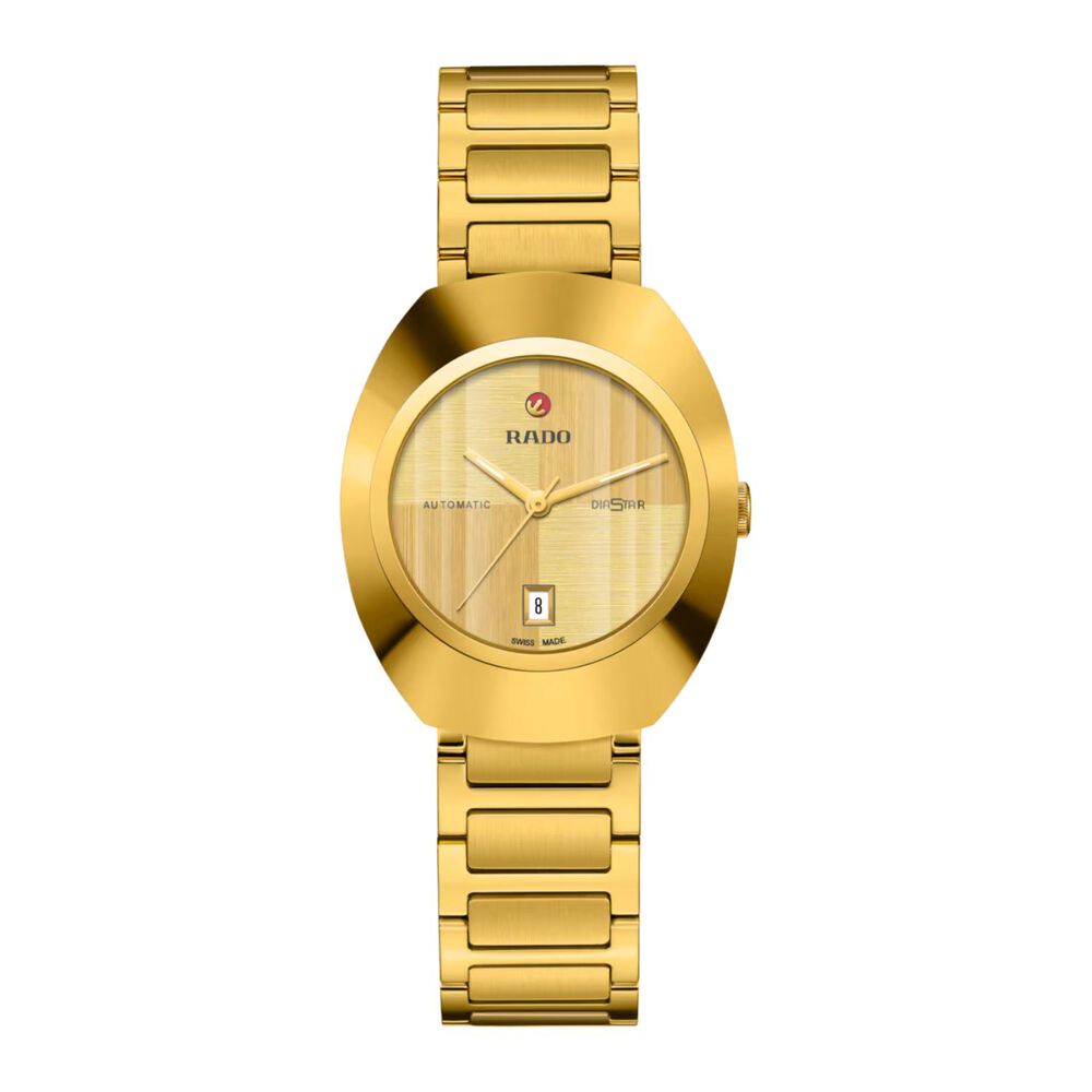Rado DiaStar Original Automatic 30mm Yellow Gold Dial PVD Stainless Steel Bracelet Watch