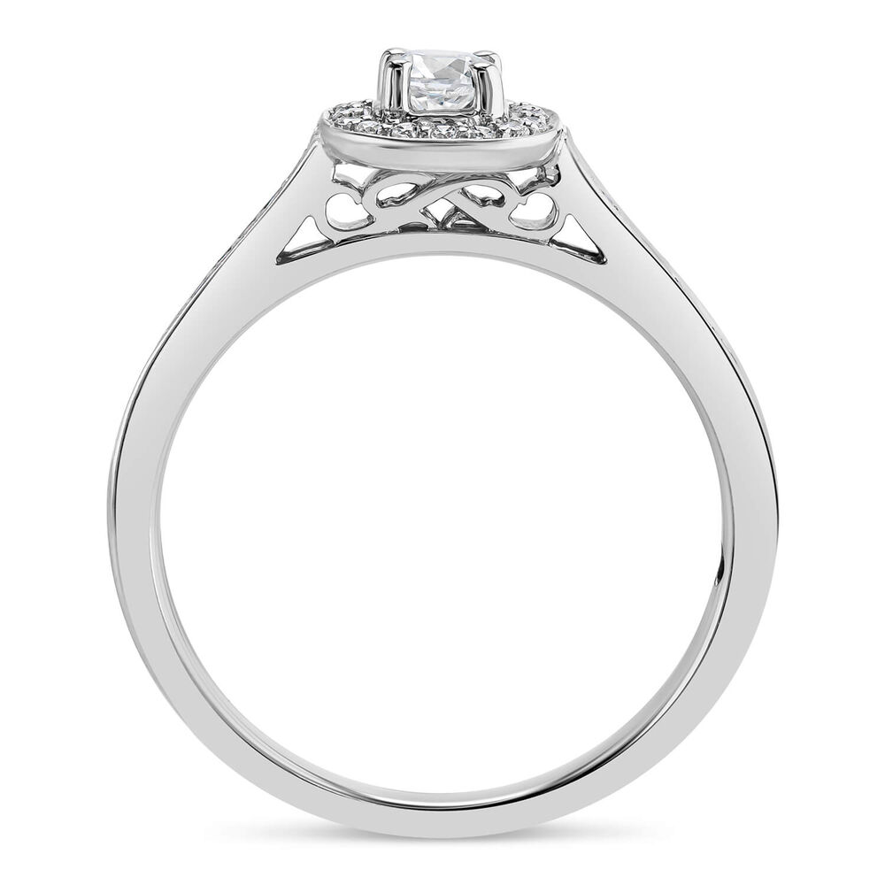 Northern Star 0.30ct Diamond Halo 18ct White Gold Ring image number 2