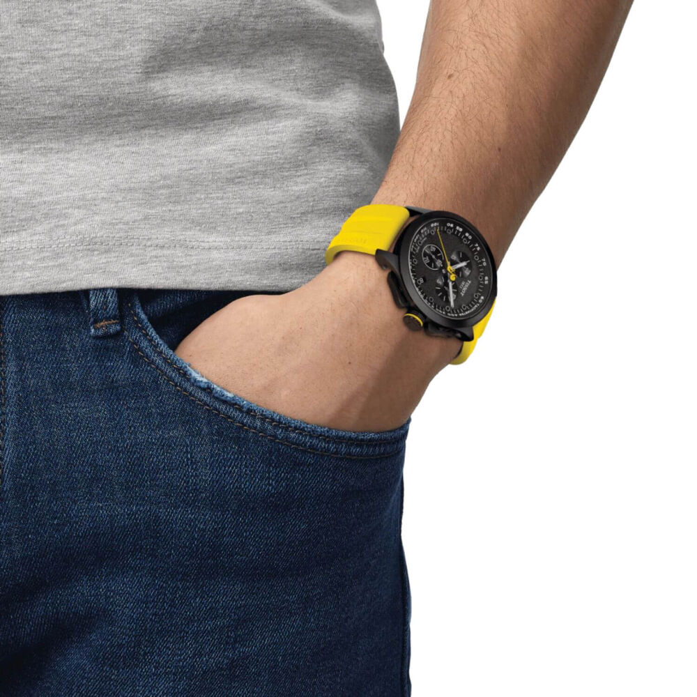 Tissot T-Race Cycling Tour De France Black Dial Yellow Silicone Strap Watch