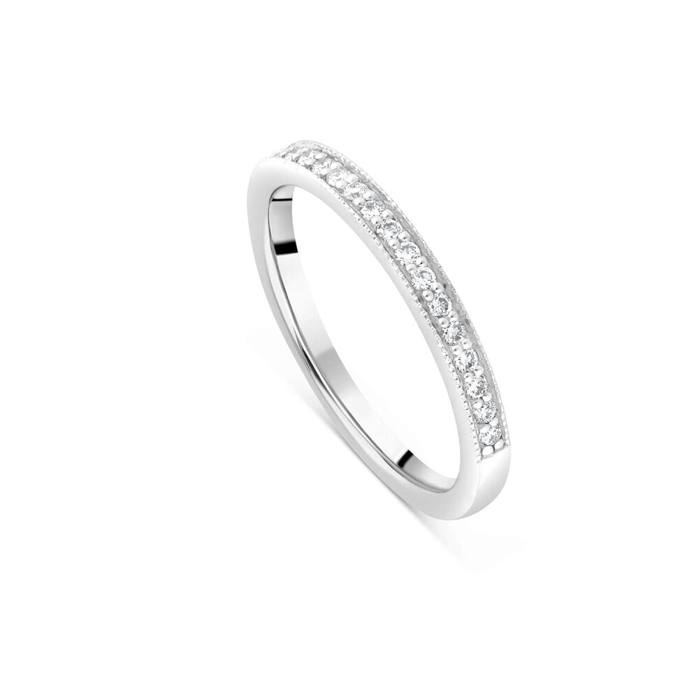 18ct White Gold  Northern Star Signature 0.14ct Diamond Wedding Ring image number 0