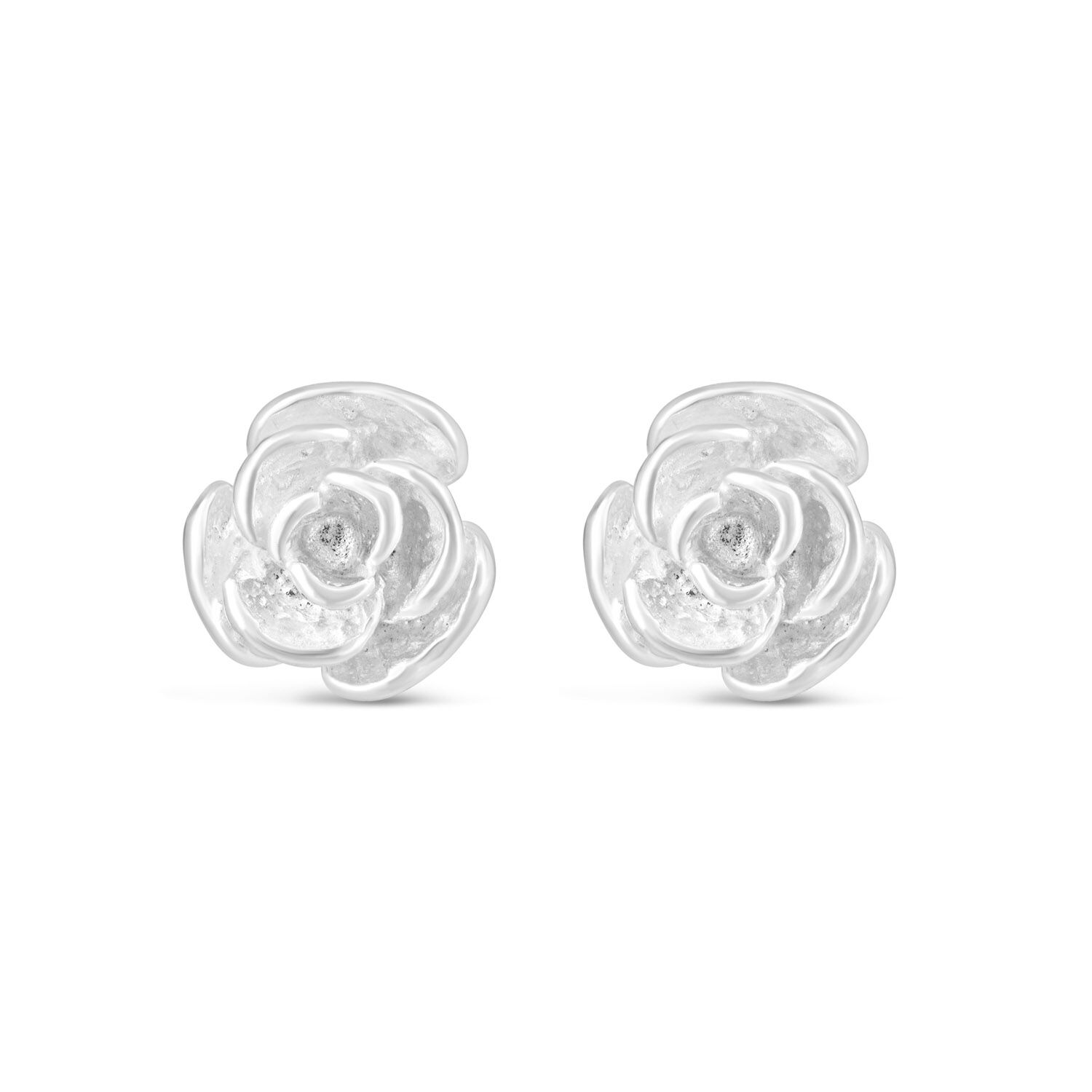 Sterling silver rose stud earrings hotsell