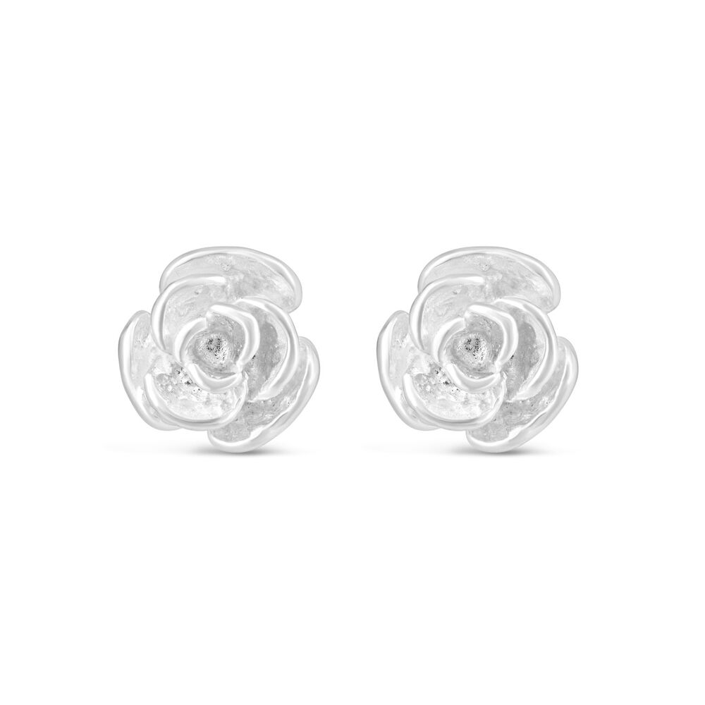 Sterling Silver Small Rose Stud Earrings