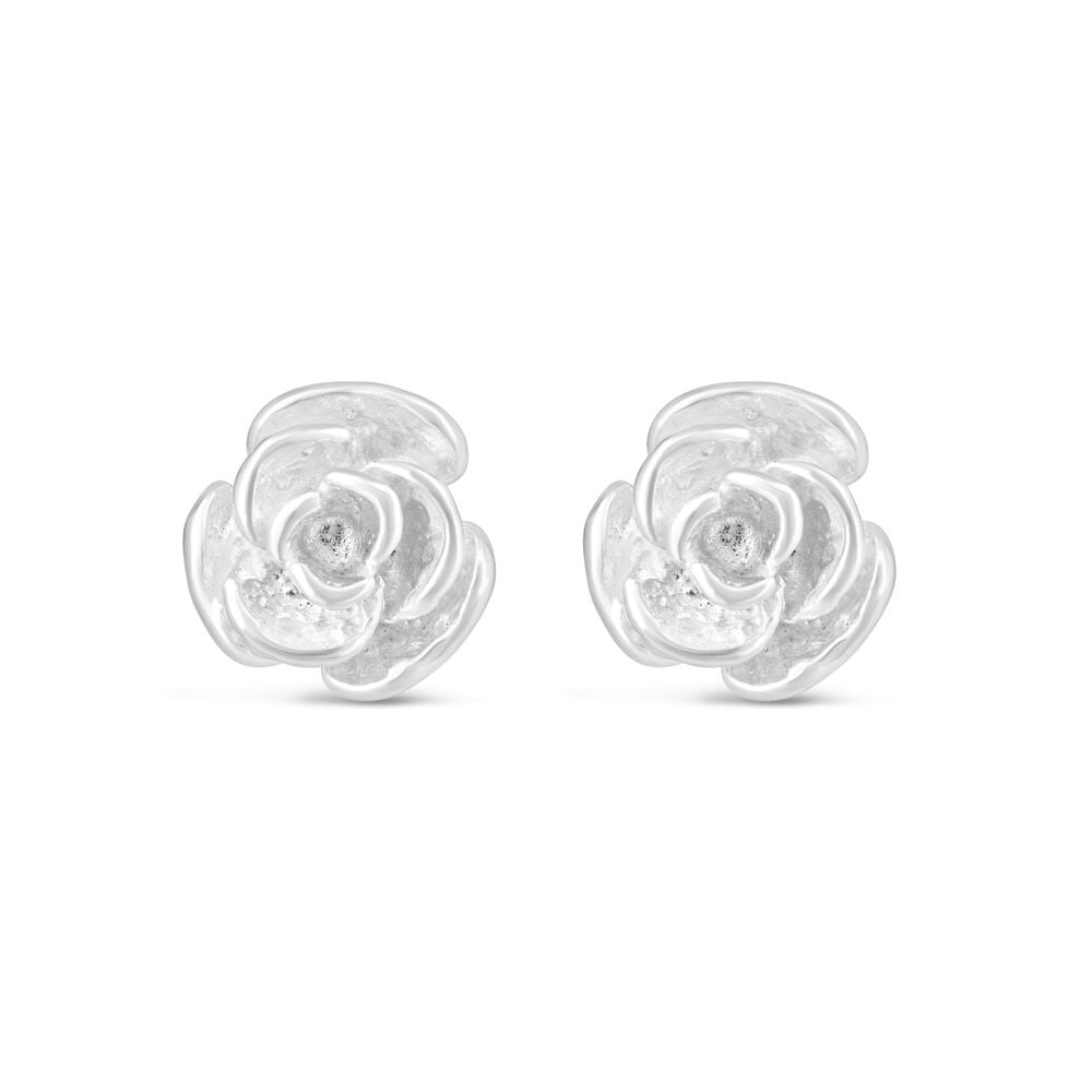 Sterling Silver Small Rose Stud Earrings