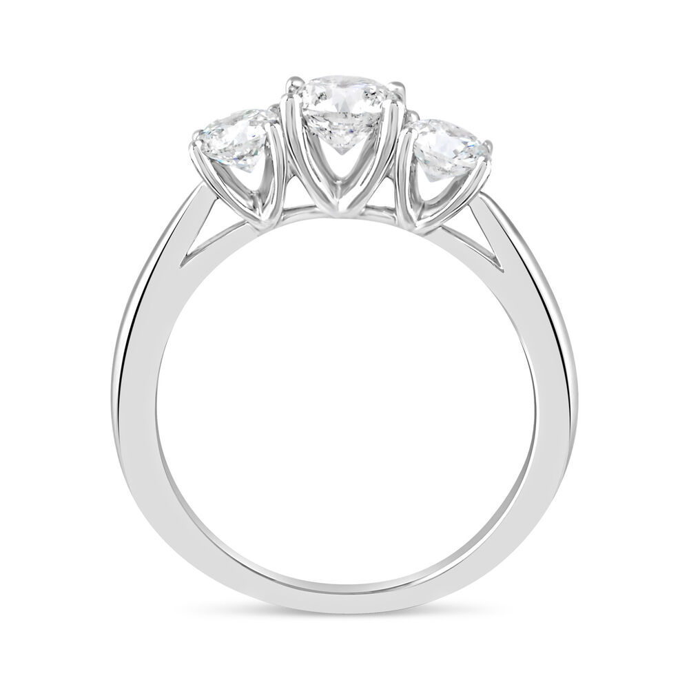 18ct White Gold 3 Stone Engagement Ring image number 2