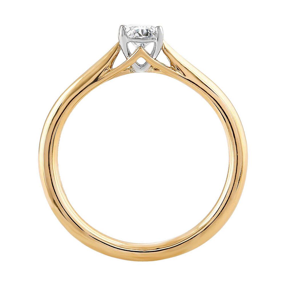18ct Yellow Gold 0.25ct Princess Diamond Orchid Setting Ring image number 2