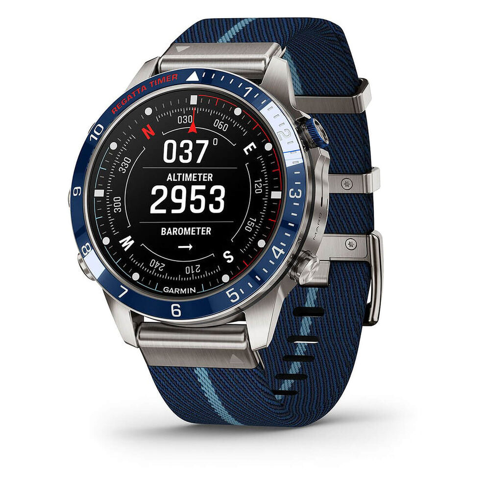 Garmin MARQ® Captain (Gen 2) 46mm Titanium Case Blue Ceramic Bezel Strap Watch image number 0