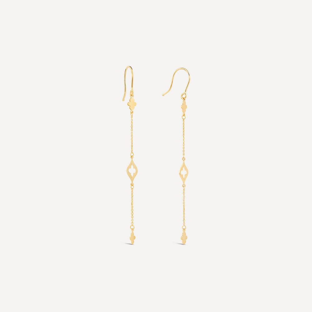 9ct Yellow Gold Marrakech Drop Earrings image number 1