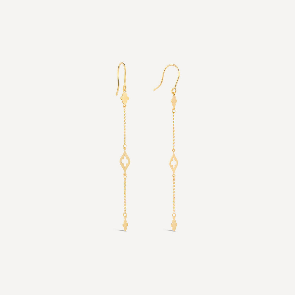 9ct Yellow Gold Marrakech Drop Earrings image number 1