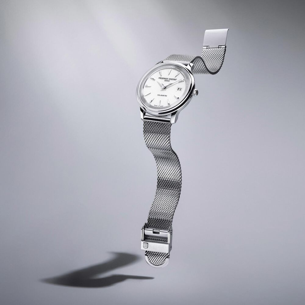 Frederique Constant Classics Moneta Solarmetre 39mm White Dial Brown Leather Strap Watch
