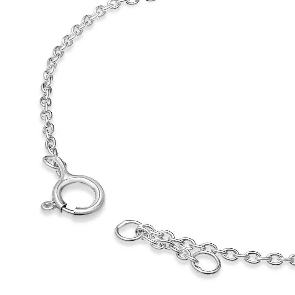 Sterling Silver Cubic Zirconia Dove Chain Bracelet image number 2