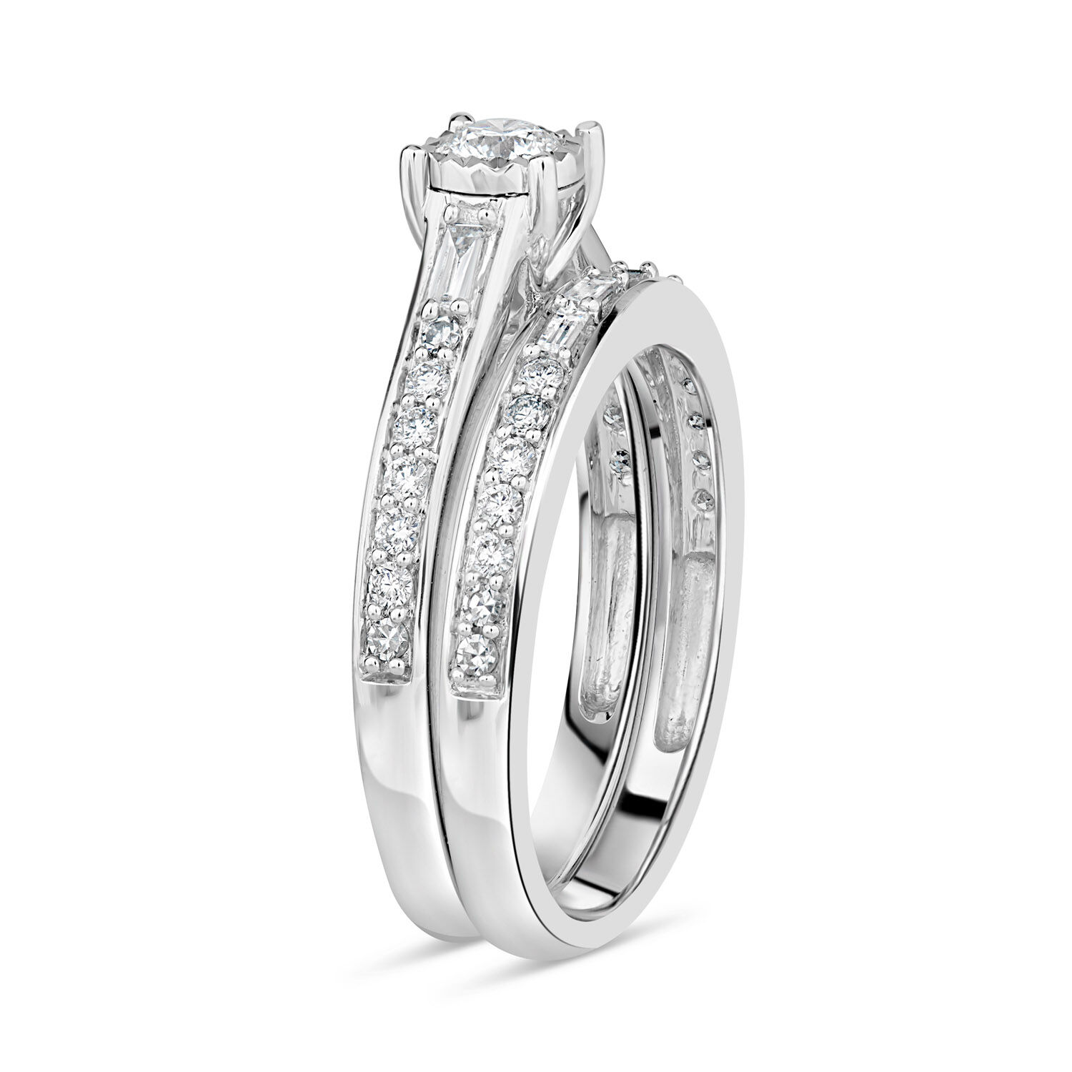 18ct white new arrivals gold bridal set