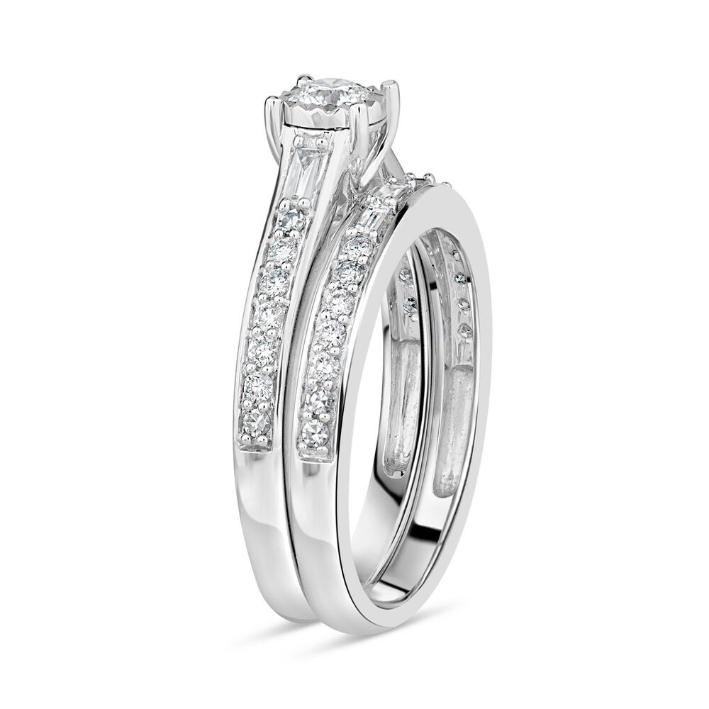 18ct White Gold 0.50ct Diamond Bridal Ring Set image number 3