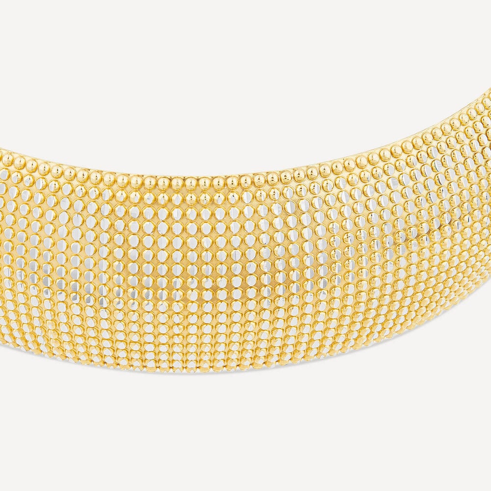 Sterling Silver Yellow Gold Plated Diamond Cut Bangle image number 3