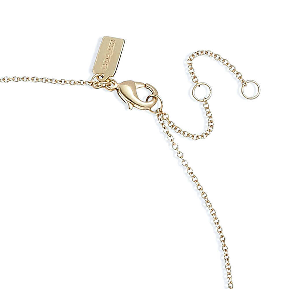Coach Gold Tone Brass Butterfly Pendant Necklace