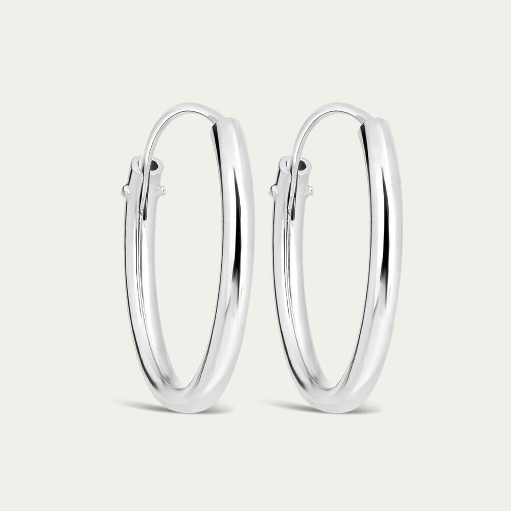 Sterling Silver Medium Hoop Earrings