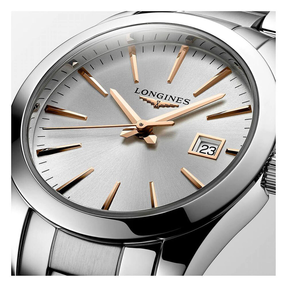 Longines Performance Conquest Classic 30mm Silver Dial Steel Bracelet Watch image number 1