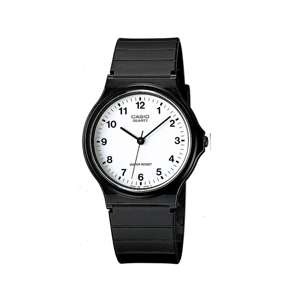 Casio Classic White Dial Black Plastic Strap Unisex Watch image number 0