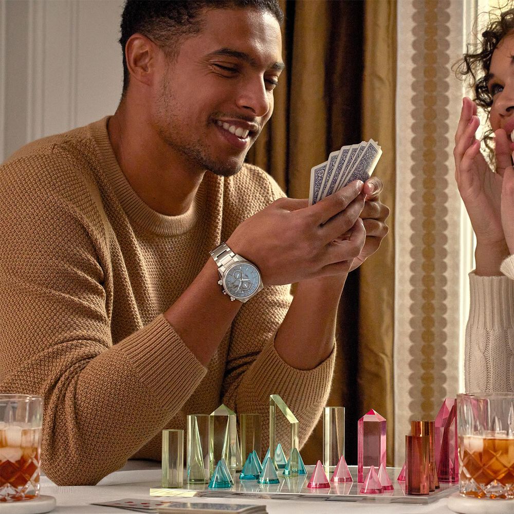 Citizen World Chronograph A.T 43mm Blue Dial Stainless Steel Bracelet Watch image number 4