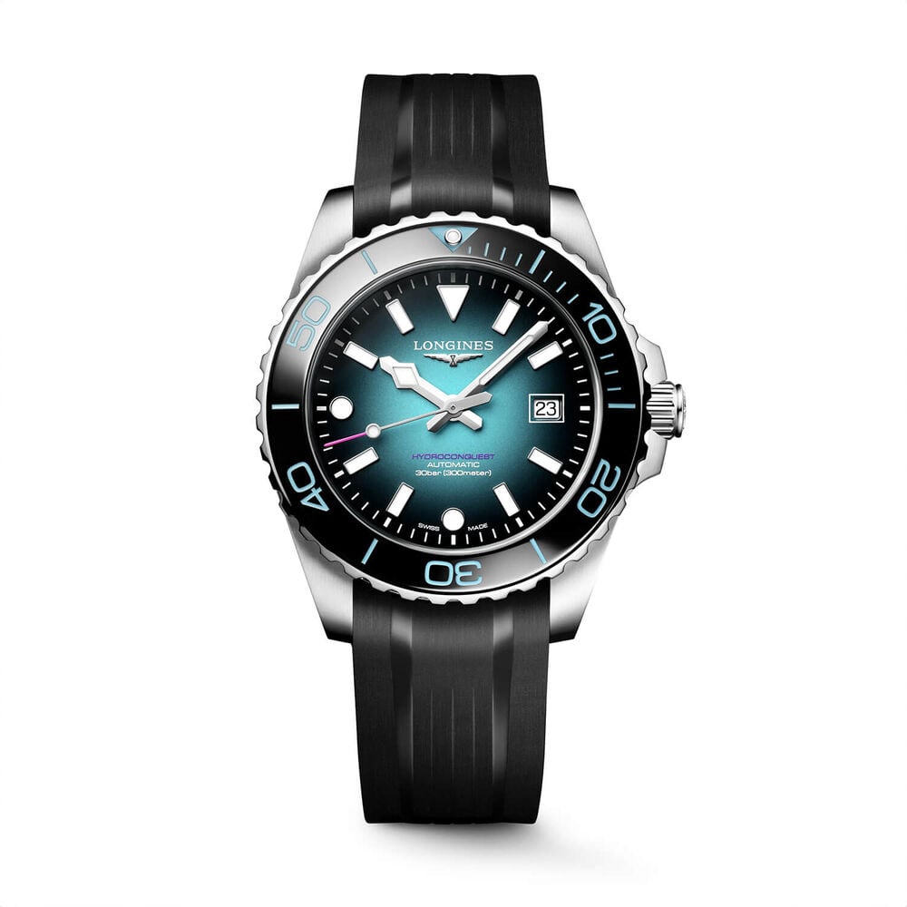 Longines Hydroconquest Commonwealth Games 2026 42mm Teal Dial Black Rubber Strap Watch
