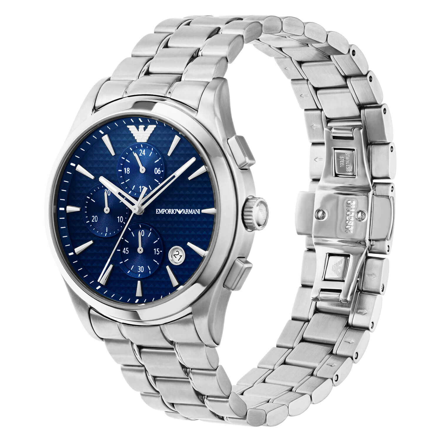 Emporio Armani Paolo 42mm Blue Chronograph Dial Bracelet Watch