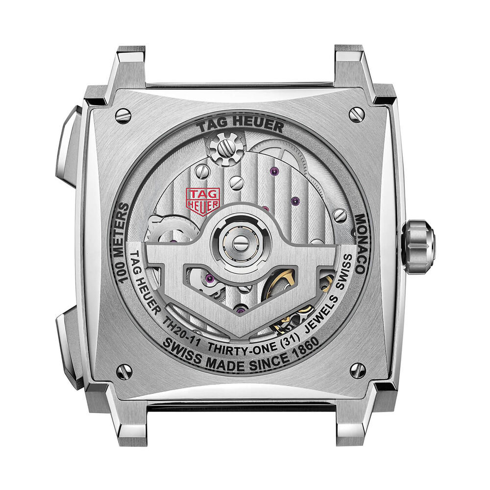 TAG Heuer Monaco Chronograph 39mm Blue Dial Black Leather Strap Watch