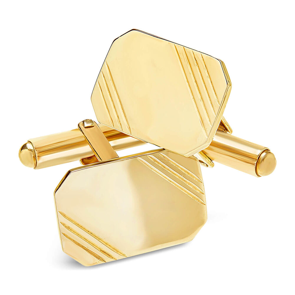 Gents Gold-Plated and Sterling Silver Cufflinks image number 2