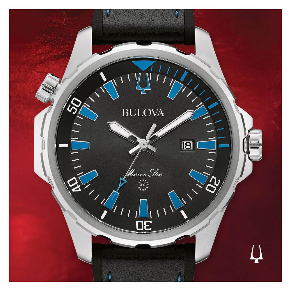 Bulova Marine Star Quartz 43mm Black Dial Watch image number 3