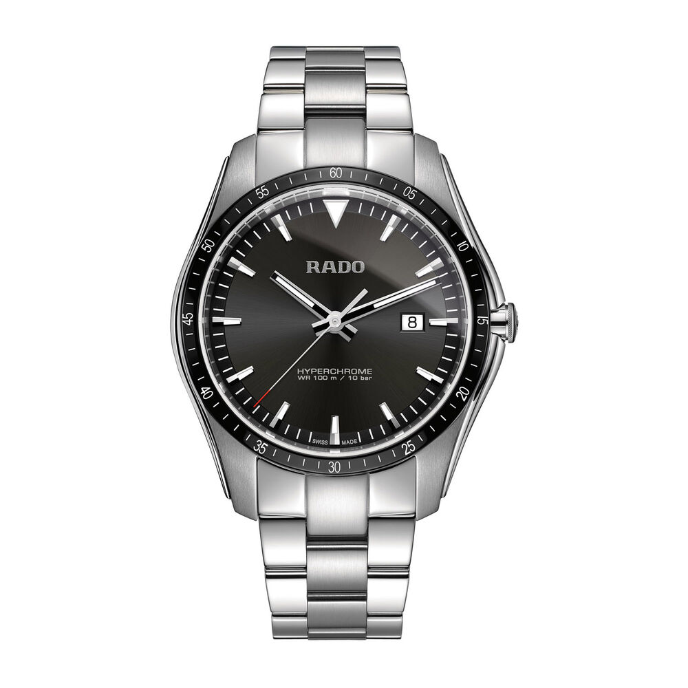 Rado Hyperchrome Black Dial Stainless Steel Bracelet 44.9mm Mens Watch image number 0