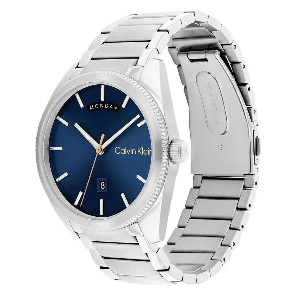 Calvin Klein 42mm Blue Dial Steel Bracelet Watch