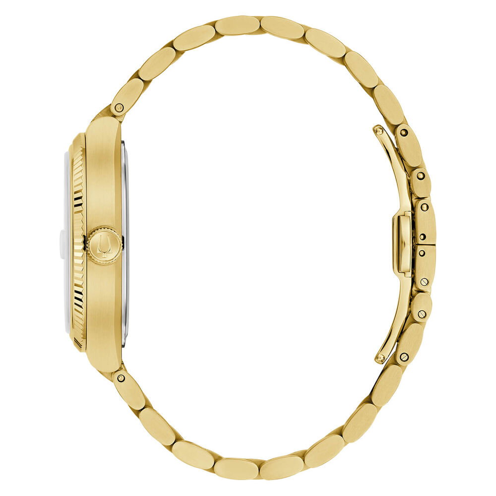 Bulova Super Seville 38mm Silver Dial Yellow Gold PVD Steel Bracelet Watch image number 2