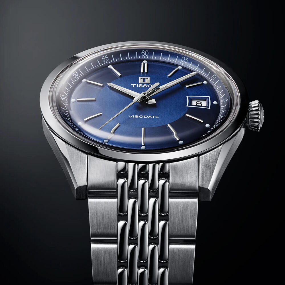 Tissot Visodate 39mm Blue Dial Stainless Steel Bracelet Watch