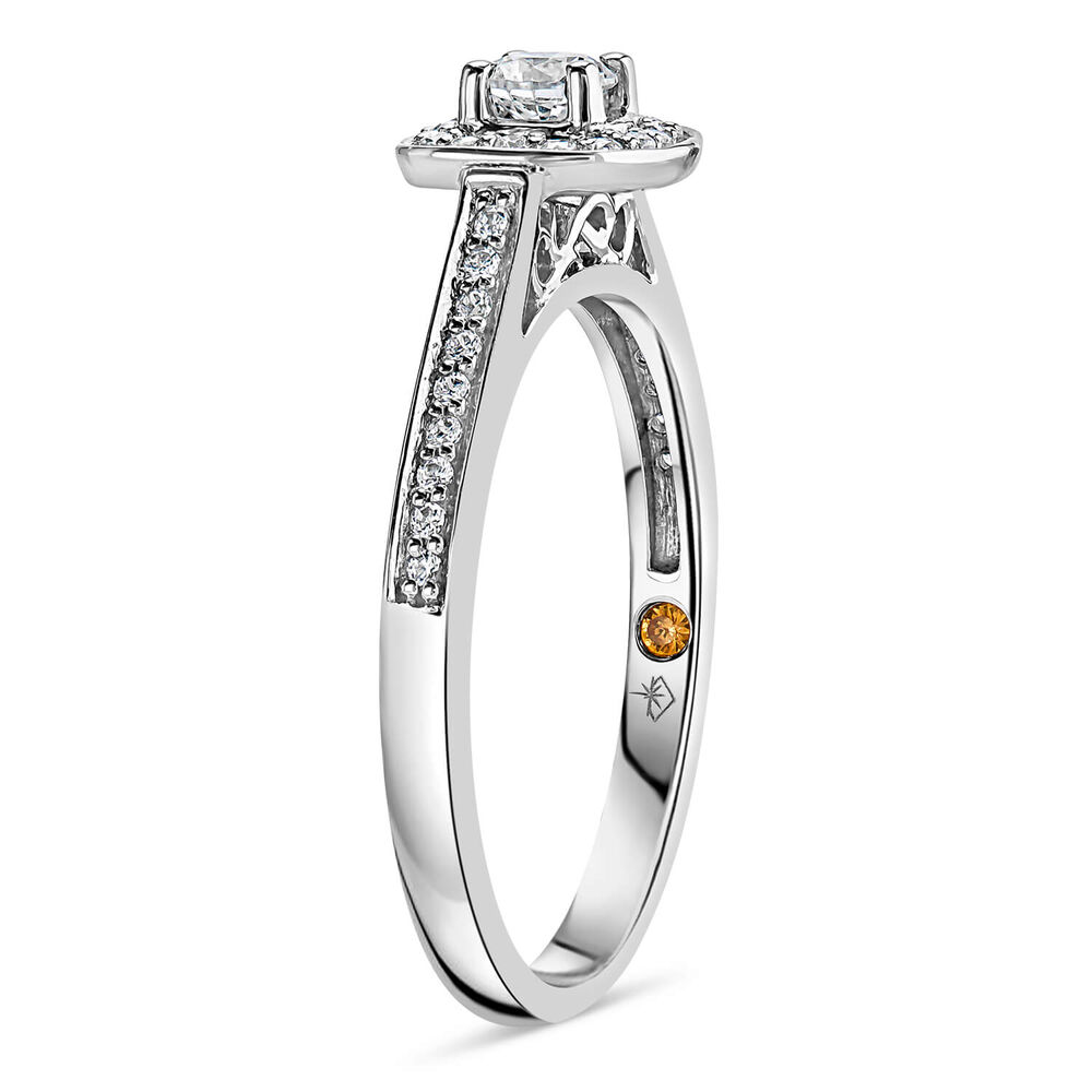 Northern Star 0.30ct Diamond Halo 18ct White Gold Ring image number 3