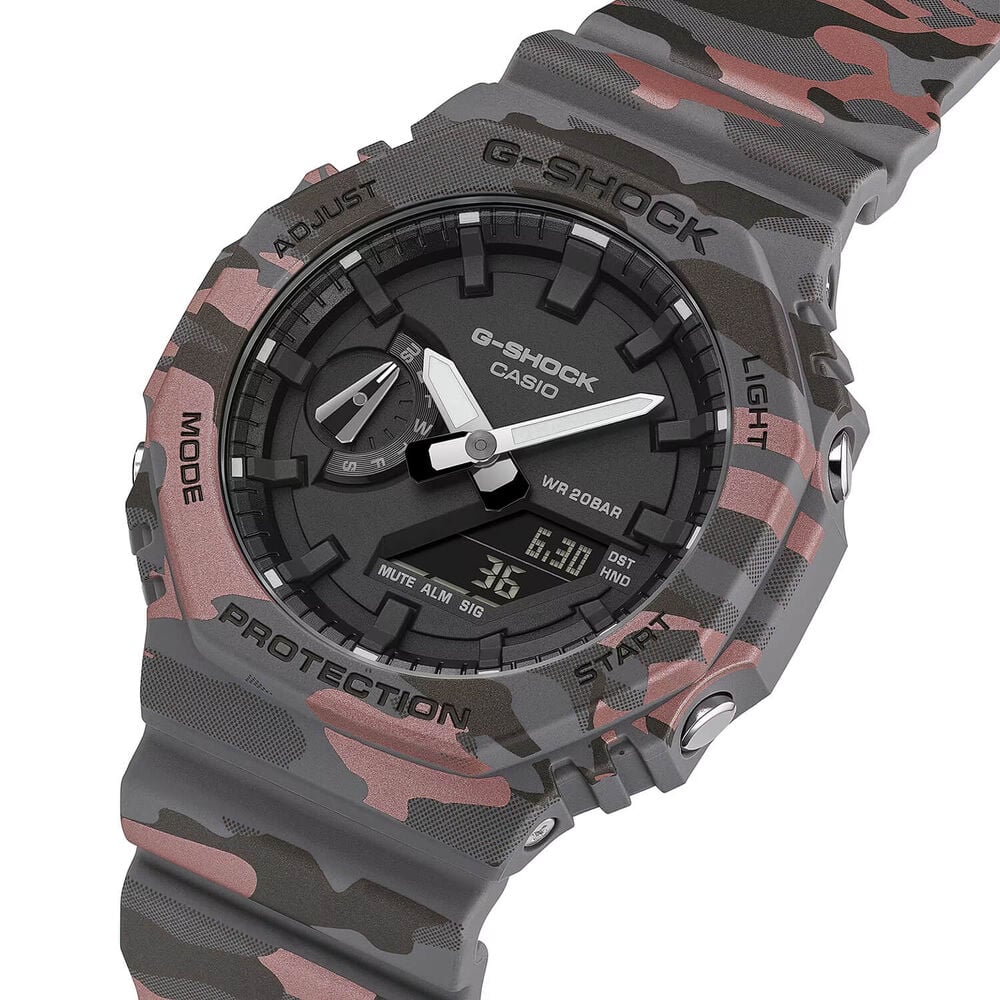 G-SHOCK GA-2100 Series 48.5x45.4mm Black Analogue & Digital Display Camouflage Strap Watch