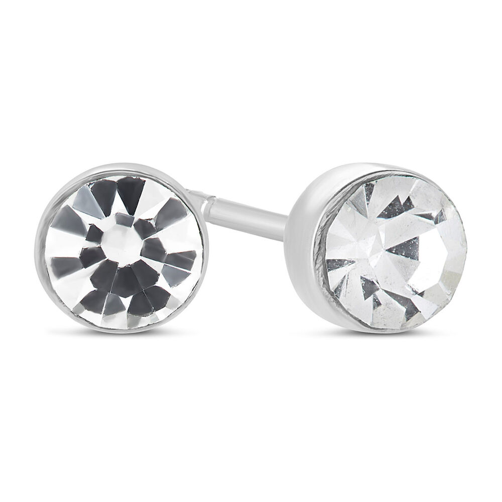 Little Treasure April Birthstone Children's Earrings image number 1