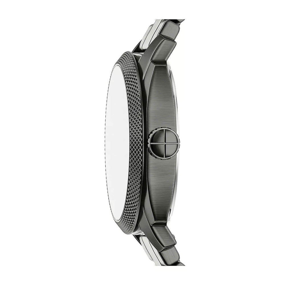 Fossil Machine 41mm Black Dial Smoke Steel Bracelet Watch