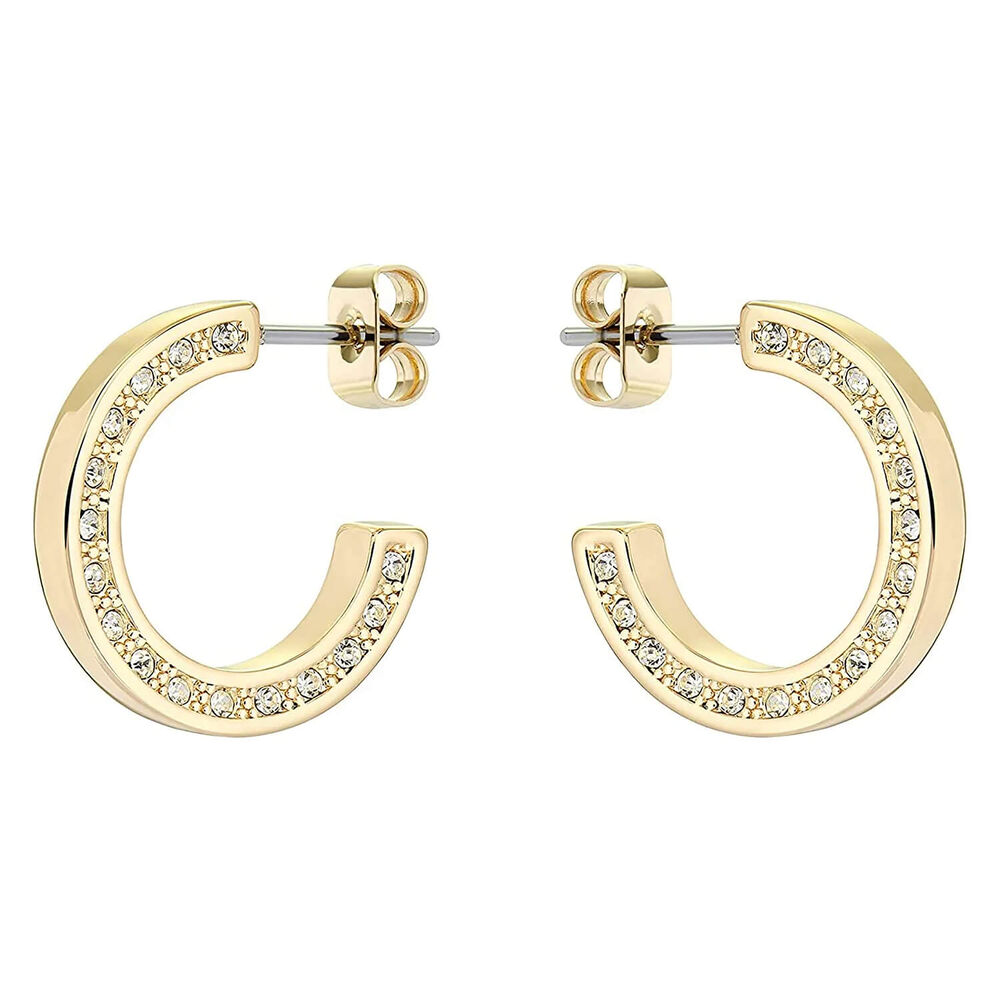 Ted Baker Senatta Yellow Gold Plated Crystal Hoop Earrings image number 1