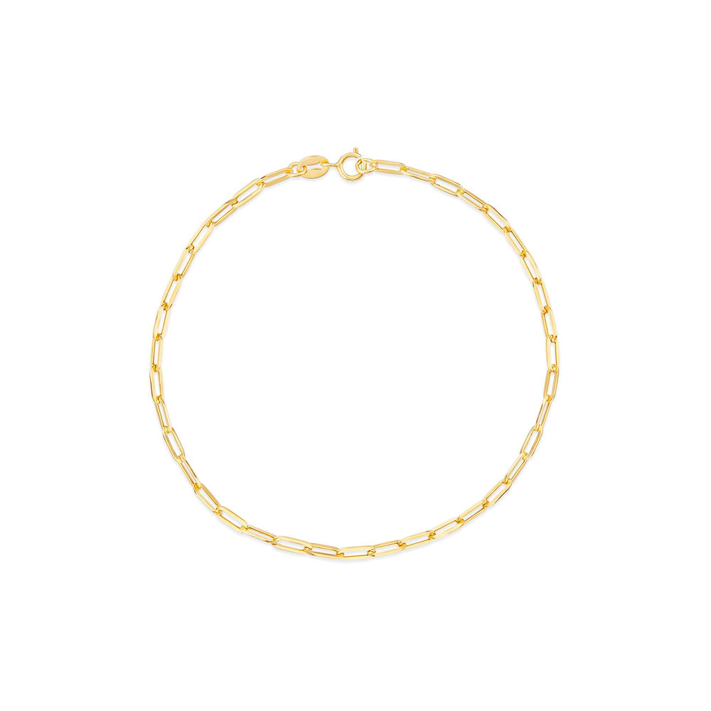 9ct Yellow Gold Small Paperlink Bracelet image number 0