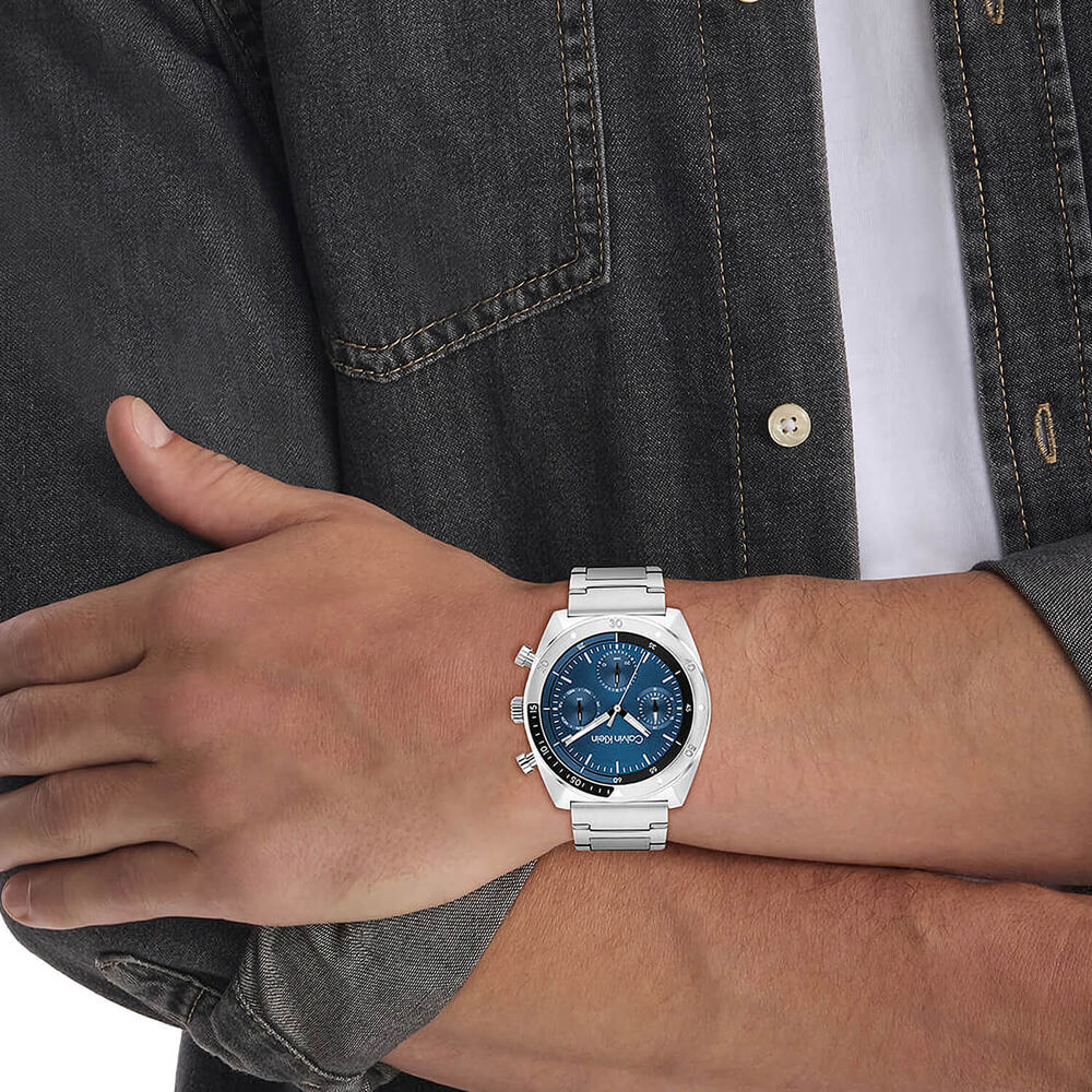 Calvin Klein CK Flex 42mm Blue Dial Stainless Steel Bracelet Watch image number 3