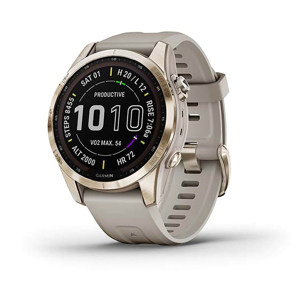 Garmin Fenix Sapphire Solar Gold Titanium Rubber Strap Watch