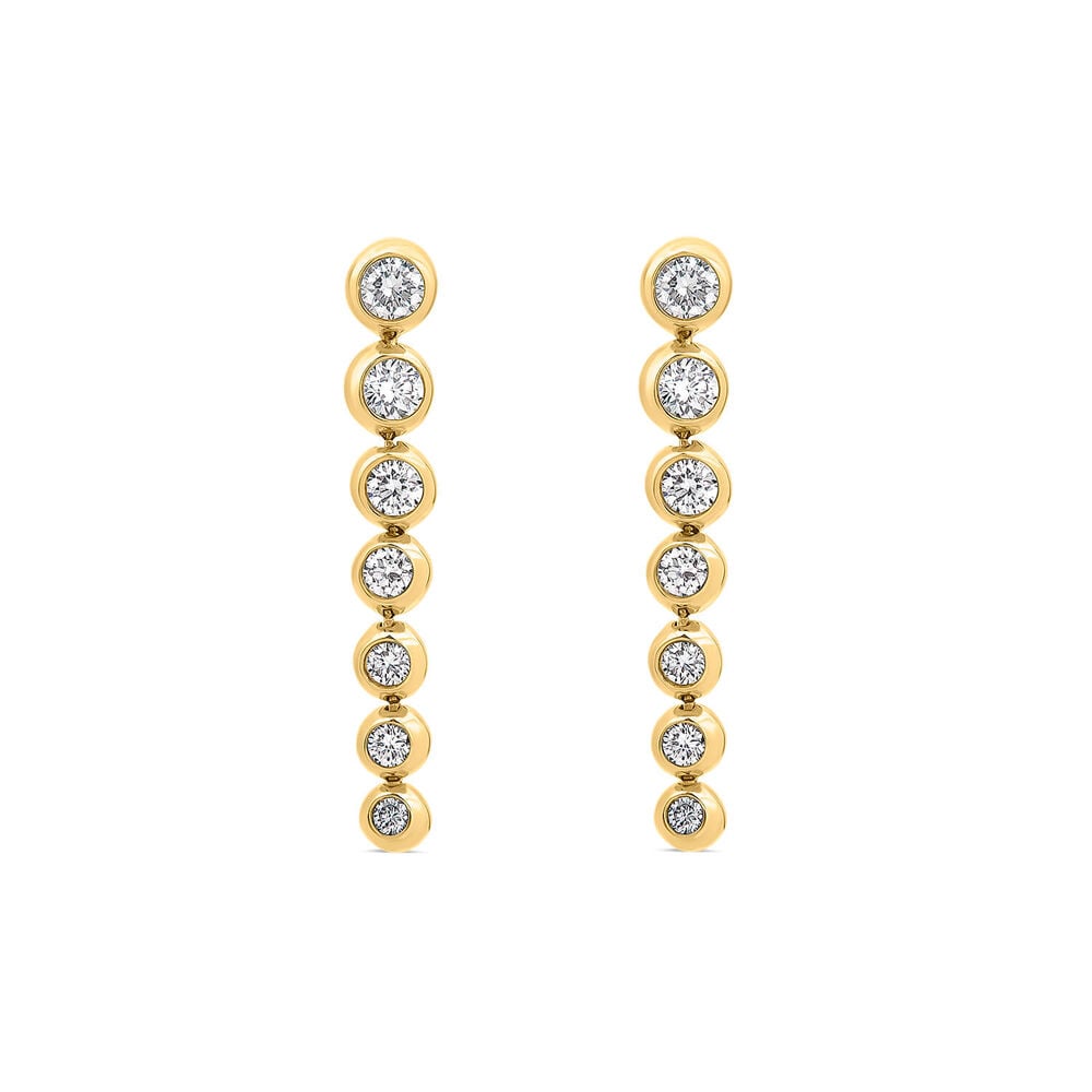 Born Granules 9ct Yellow Gold Lab Grown 0.50ct Diamond Round Drop Earrings
