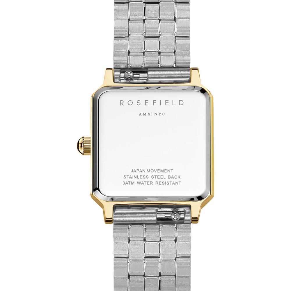 Rosefield Boxelle Duotone 19.5x19.5mm White Matte Dial 23k Gold Plated Steel Bracelet Watch image number 2