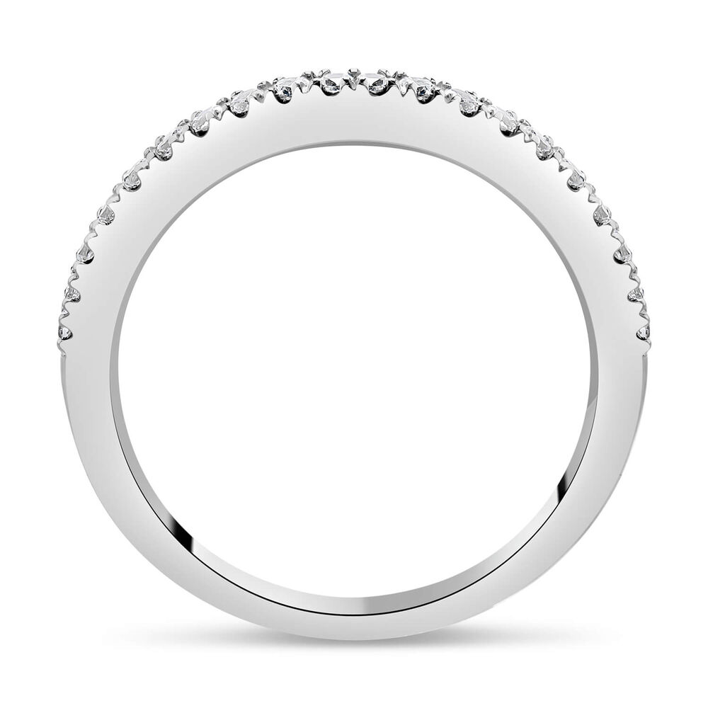 Kathy de Stafford 18ct White Gold "Saffron" Claw Set Dip 0.20ct Wedding Ring image number 2