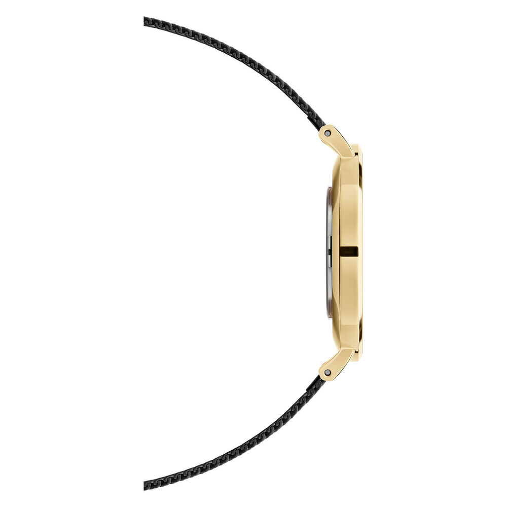 Daniel Wellington Petite Evergold 36mm Black Dial Yellow Gold PVD Stainless Steel Mesh Bracelet Watch